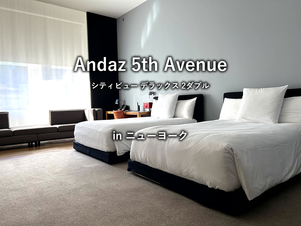 ニューヨークのホテル「Andaz 5th Avenue」のシティビュー デラックス 2ダブル