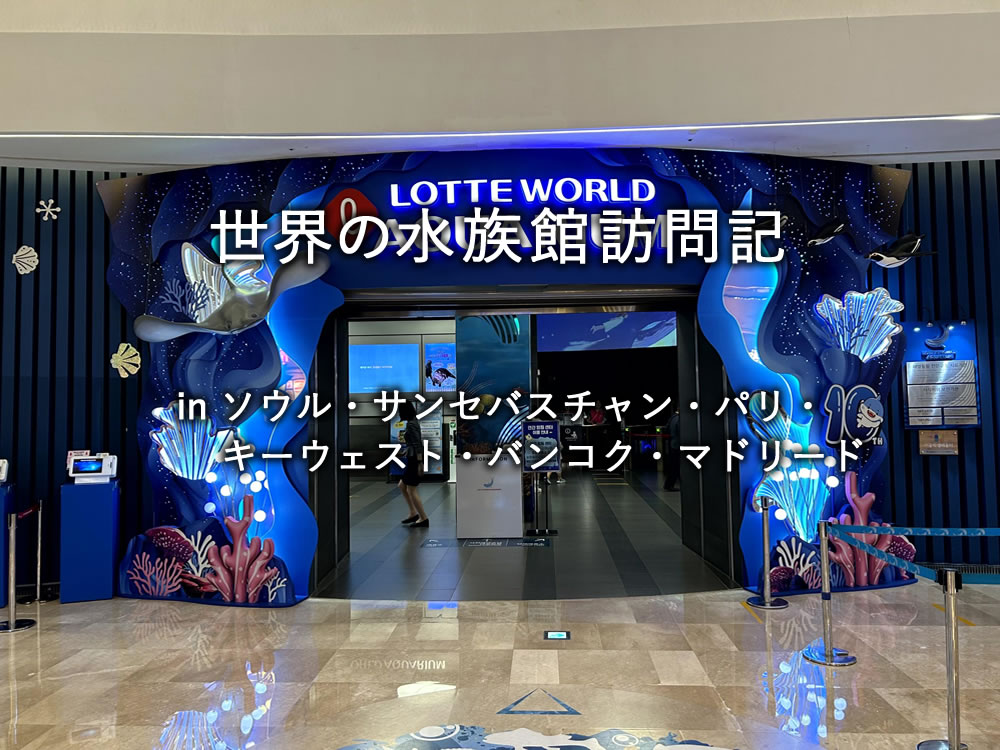 世界の水族館訪問記：ソウル、サンセバスチャン、パリ、キーウェスト、バンコク、マドリード