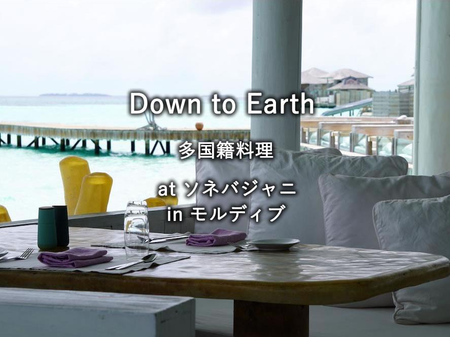 モルディブの水上リゾート「ソネバジャニ」のレストラン「Down to Earth」でのランチ